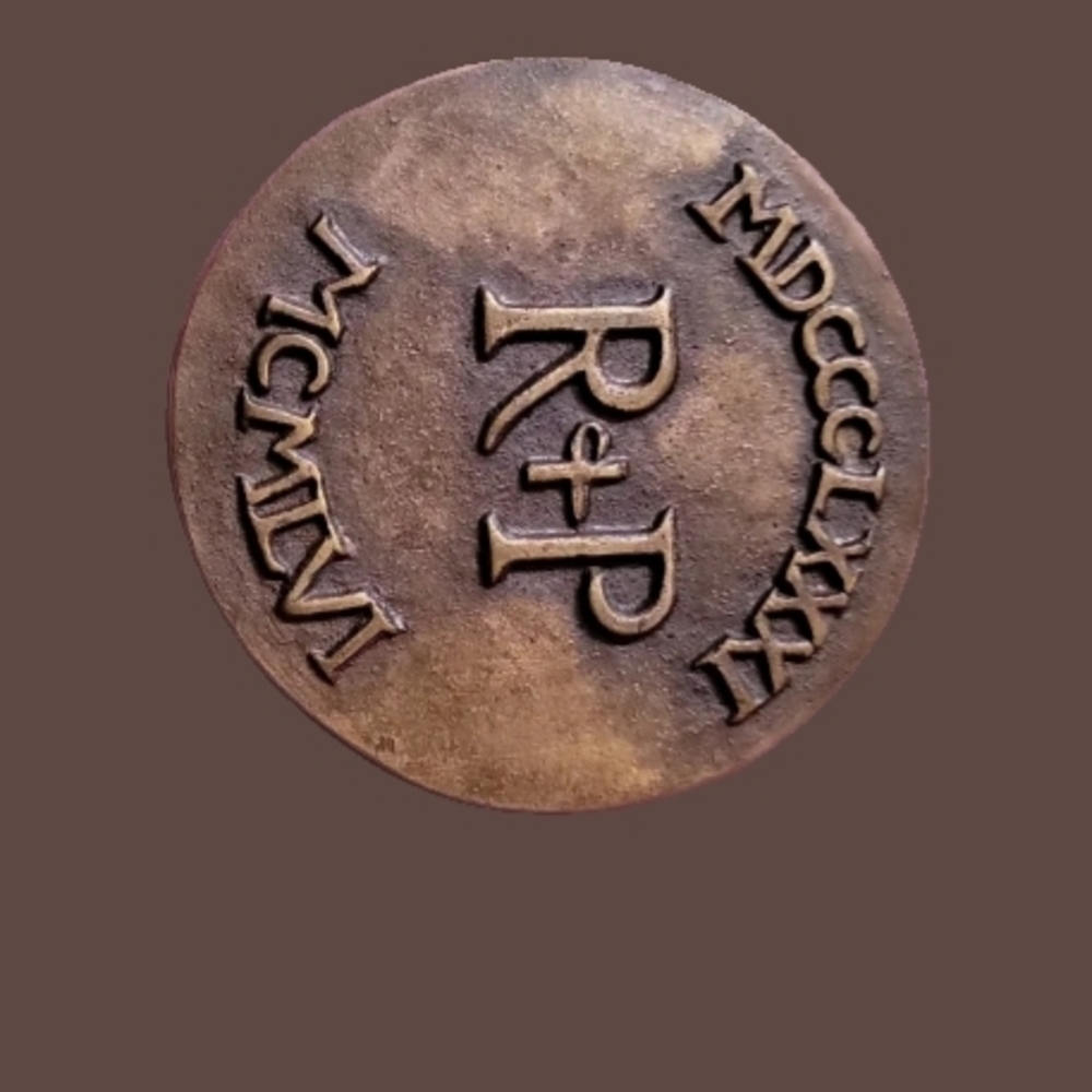 Antique Bronze Medallion with Roman Numerals
